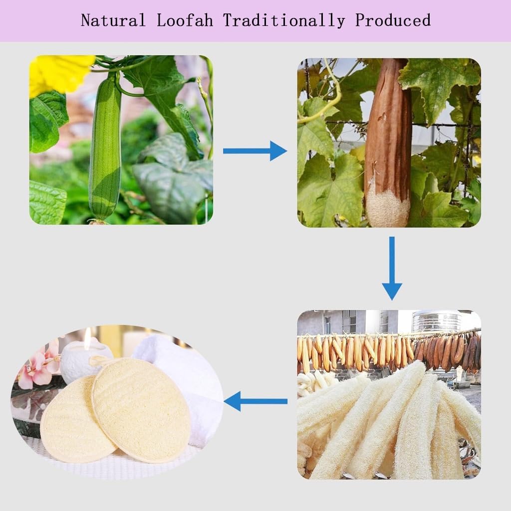 haikuluo Natural Loofah Body Scrubber Sponge,3 Pack Beauty and Personal Care haikuluo