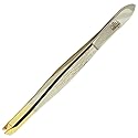 Camila Solingen CS29 3 1/2" Gold Tipped, Surgical Grade, German Stainless Steel Tweezers (Slanted) - Flawless Eyebrow and Facial Hair Shaping Beauty & Personal Care Camila Solingen