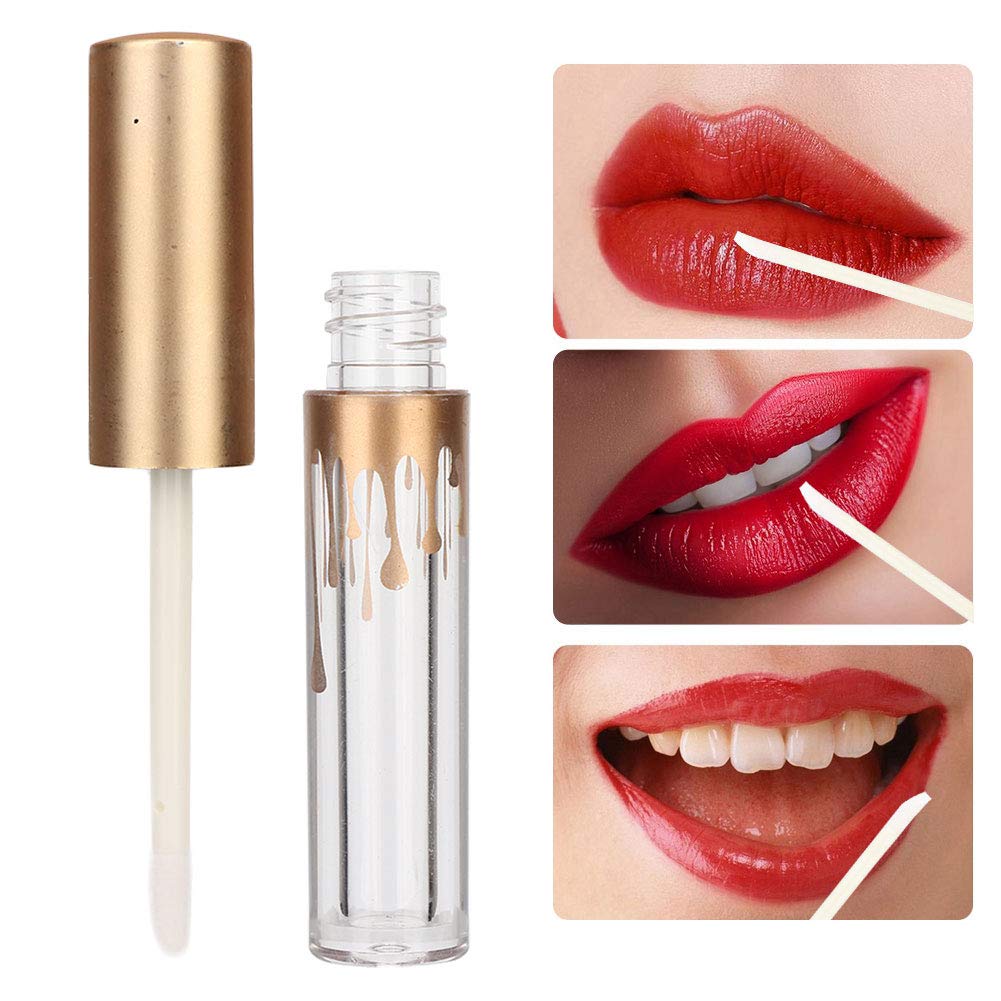 10 pcs Empty Lip Gloss Tubes, Transparent and Glod Plastic Lip Gloss Tube Containers DIY Lipstick Balm Travel Makeup Transparent Bottle With Matte Beauty & Personal Care Rotekt1740