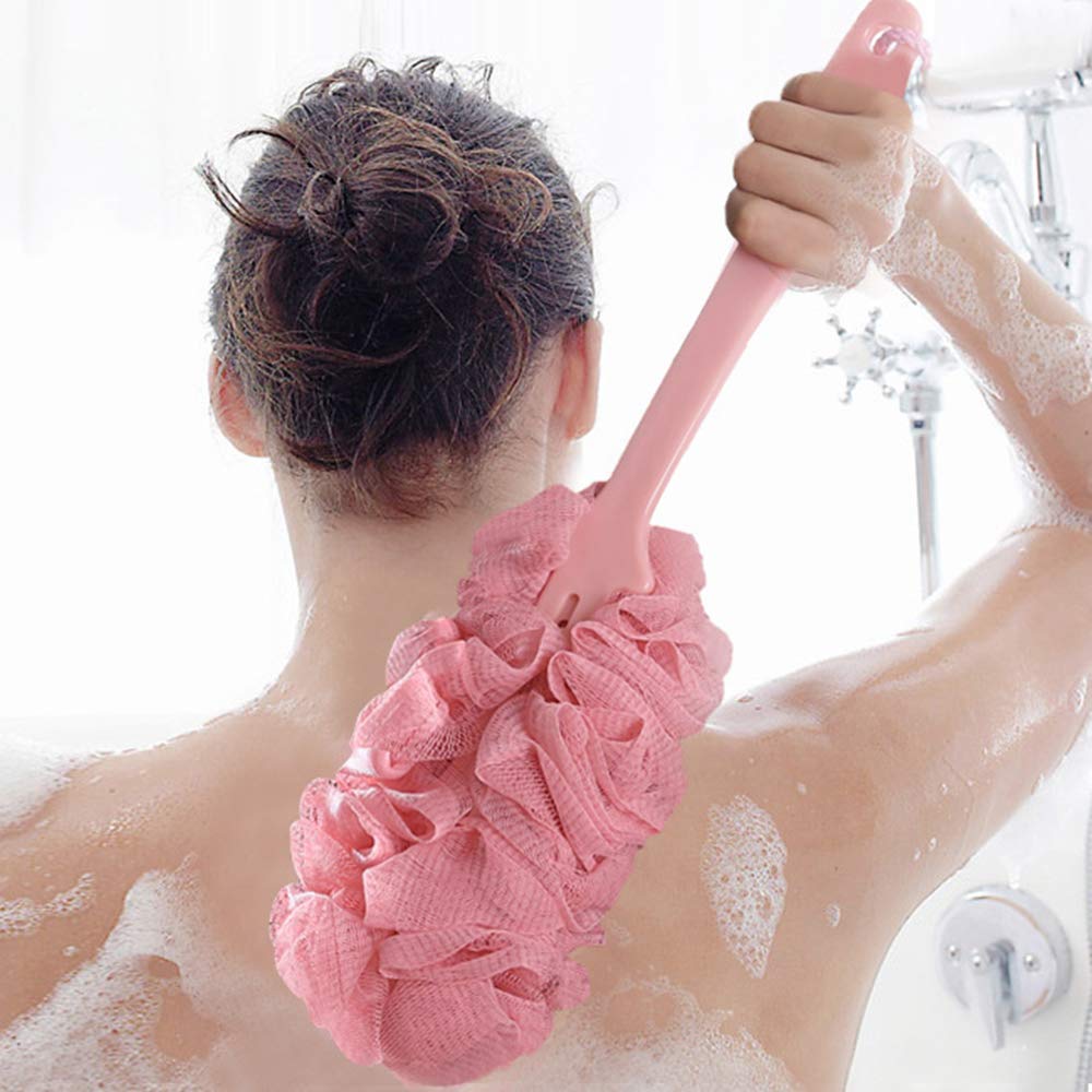 ZMTONE Long-Handled Back Scrubber, Soft Nylon Mesh, Deeply Cleanses, Pink Beauty and Personal Care ZMTONE