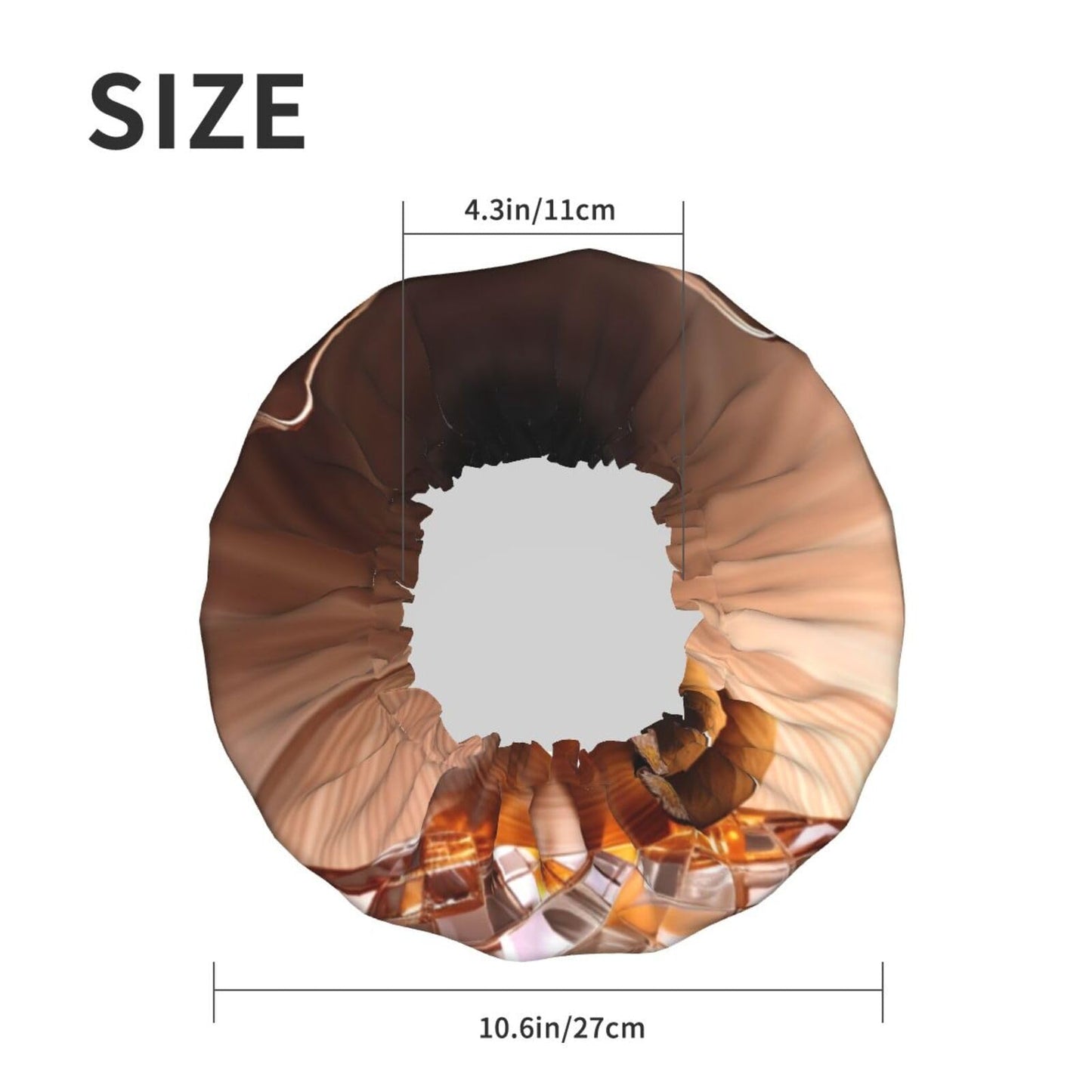 Brown Liquor in Cup Shower Cap for Women Men Large Reusable Shower Bonnet Double-Layer Waterproof Bath Caps Elastic Band Hair Hat for All Hairstyles Beauty and Personal Care BWLHJKE