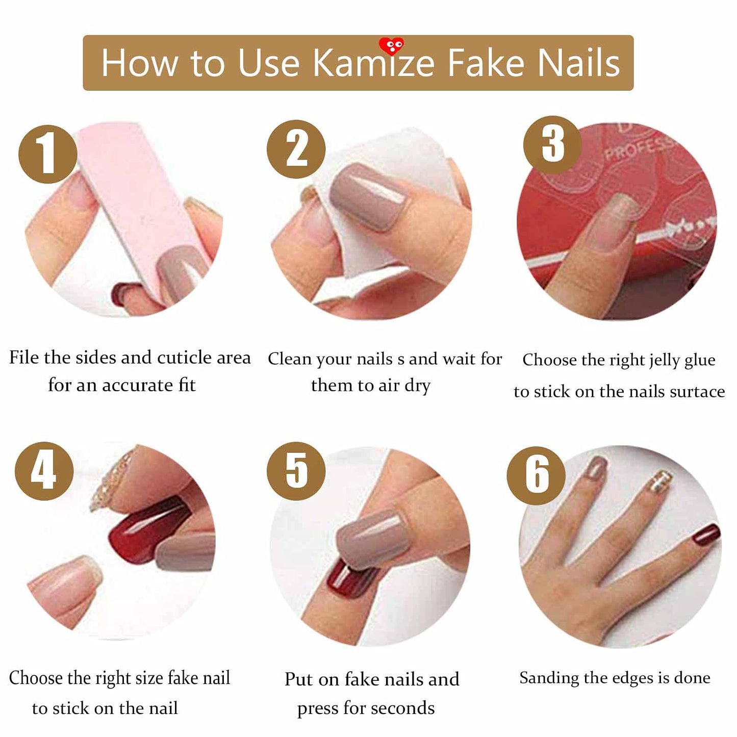 DANMANR Long Press on Nails Square French Fake Nails Full Cover Nude Acrylic False Nails for Women and Girls 24PCS (Multicolor Medium Coffin) Beauty and Personal Care DANMANR