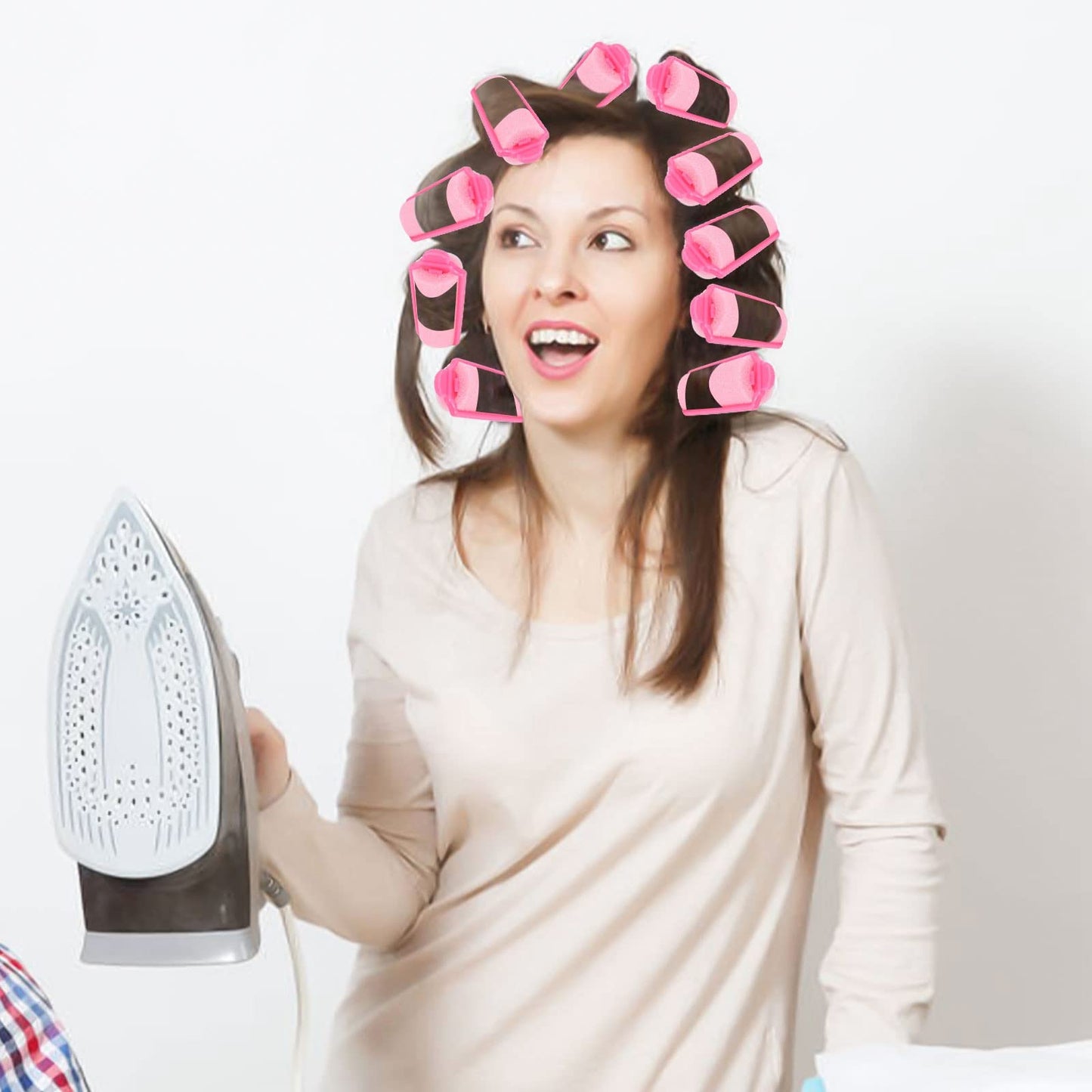 12 Pcs Foam Sponge Hair Rollers 2.4 Inch Hair Curlers to Sleep Heatless Curler Hair Pink Christmas Party Hairstyles Beauty & Personal Care Pengxiaomei