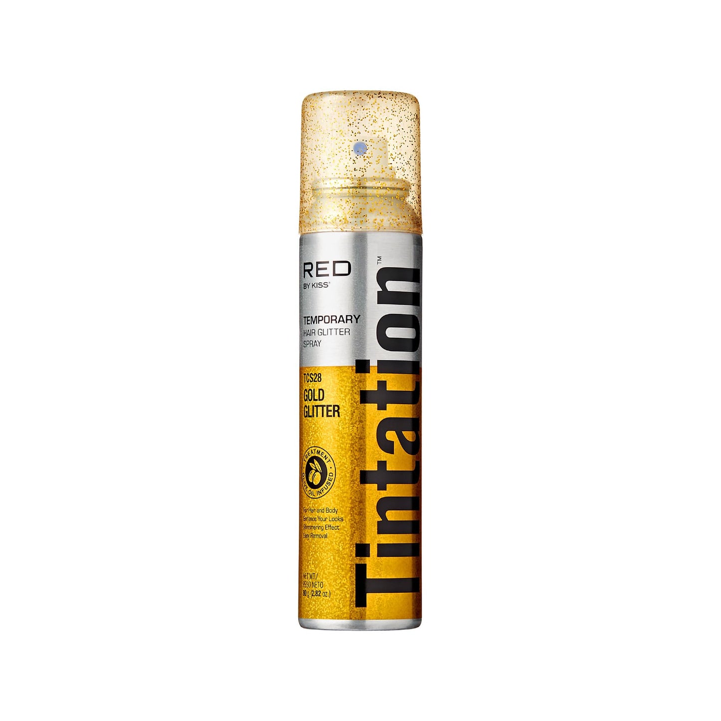 Red By Kiss Tintation Glitter Spray - Long-Lasting Body & Hair Sparkle, Quick-Drying, Waterproof for Events, Parties, Festival Rave, Prom Beauty & Personal Care Red by Kiss