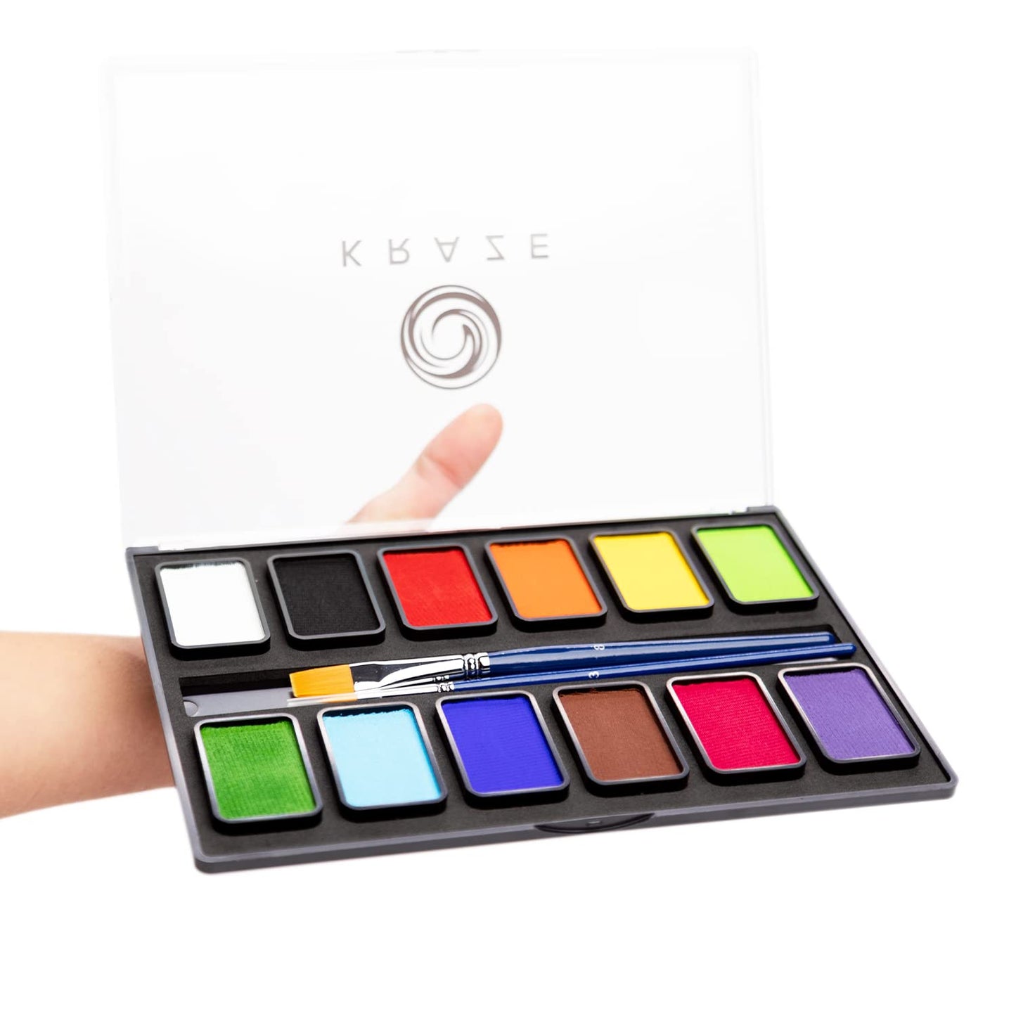 Kraze FX Basic Party Professional Face Paint Palette (12 x 10 gm) - Water Activated, Hypoallergenic, Safe, Non Toxic Body Paint Makeup Cosplay SFX Beauty & Personal Care Kraze FX