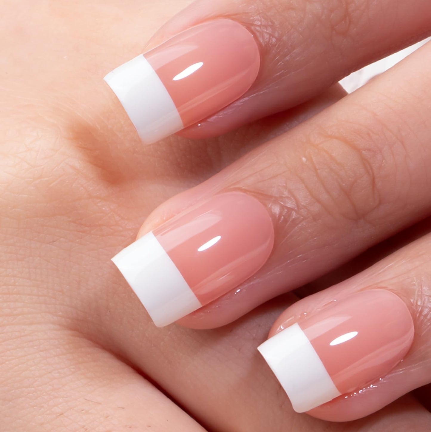CurvLife Soft Gel Press on Nail, French Fake Nails with Design Full Cover for Women Reusable Nail Kit with Nail Glue Adhesive Tabs Nail File Beauty and Personal Care CurvLife