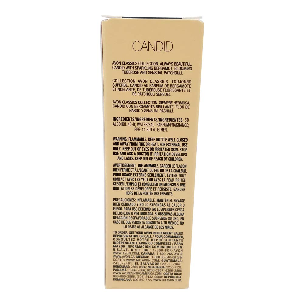 AVON Candid Cologne Spray Classics Collection, Amber Floral Fragrance for Him with Apricot, Bergamot, Tuberose & Patchouli, Long Lasting Designer Beauty & Personal Care AVON