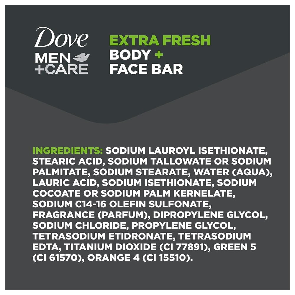 Dove Men + Care Body & Face Bar, Extra Fresh 4 ea ( Pack of 2) Beauty & Personal Care Dove