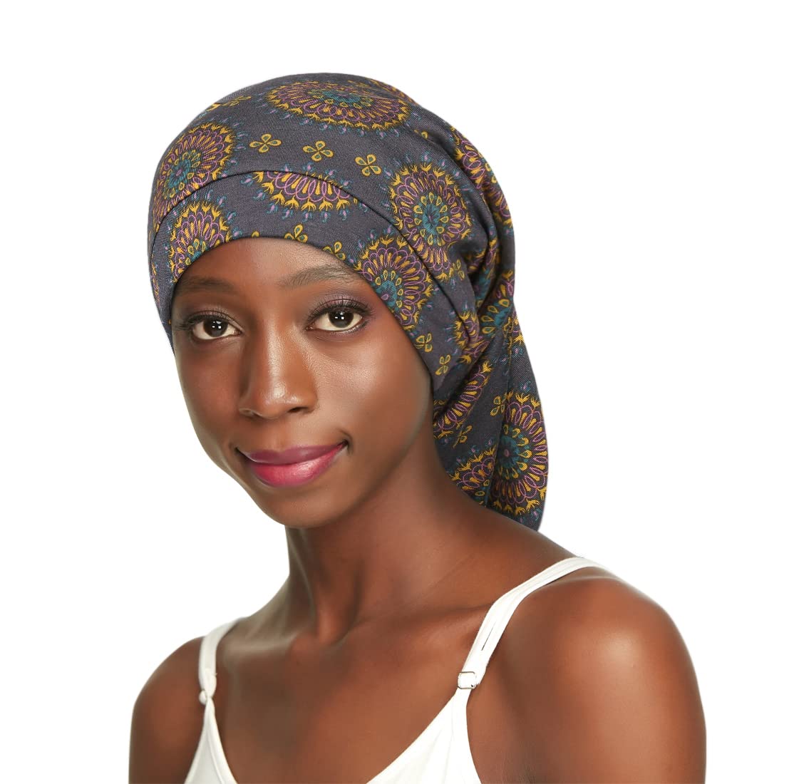 Satin Lined Cap for Natural Hair Big Bonnet for Braids Print Beauty and Personal Care Awefeel