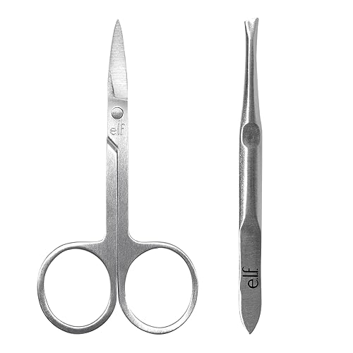 e.l.f. On Point Brow Kit, Duo Of Pro-quality Eyebrow Scissors & Tweezers For Shaping Eyebrows, Great For Precise Shaping, Vegan & Cruelty-Free Beauty & Personal Care e.l.f.