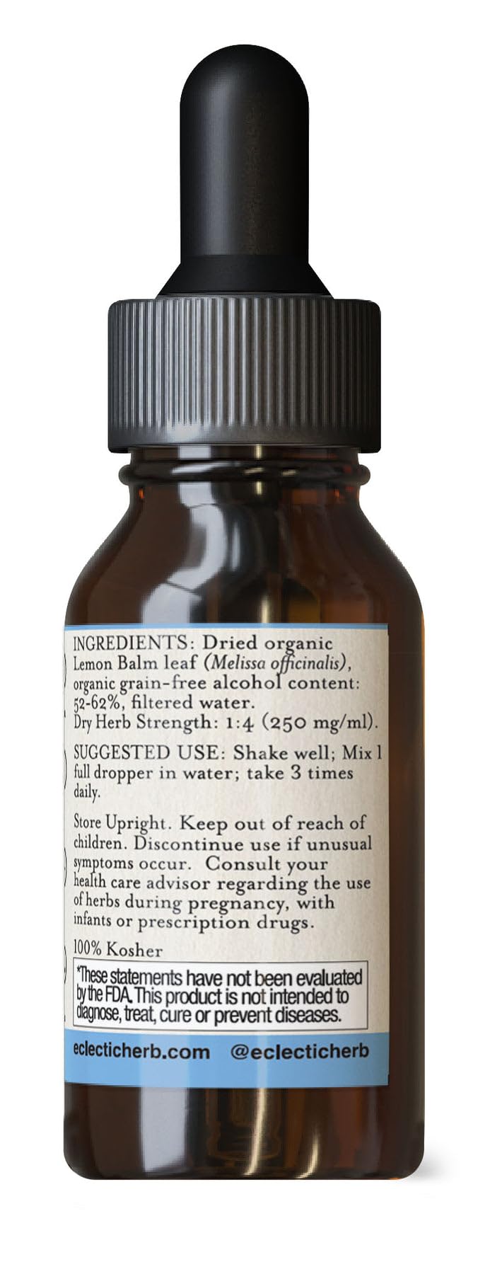 Eclectic Herb - Organic Lemon Balm Extract | Pure Herbal Drops for Calm & Relaxation | Nervous System Support | Vegan, Natural, Non GMO, Gluten Free Beauty & Personal Care ECLECTIC INSTITUTE