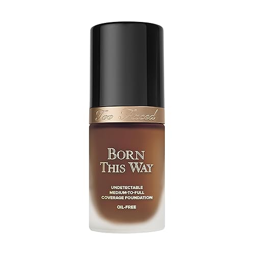 Too Faced Born This Way Natural Finish Longwear Liquid Foundation | Medium-To-Full Coverage | Hydrating + Oil Free, 1 Fl Oz, Cocoa Beauty & Personal Care Too Faced