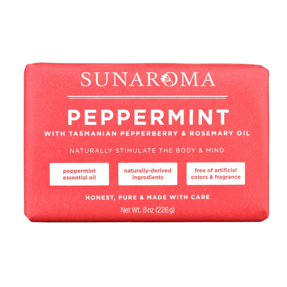 SUNAROMA Soap - 8.5oz (Peppermint Oil & Rosemary) Beauty & Personal Care SUNAROMA