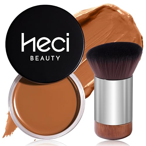HECI BEAUTY Cream Bronzer with Brush, Creamy & Highly Pigmented Formula, Blendable Cream Contour Makeup with a Natural, Matte Finish - Buildable Beauty & Personal Care HECI BEAUTY