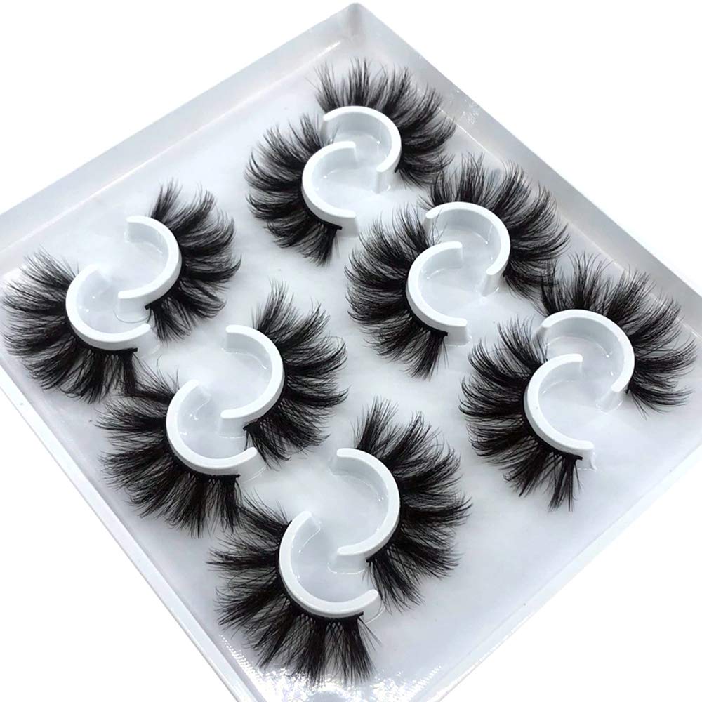 HBZGTLAD 6 Pairs Fluffy False Eyelashes Natural Faux Mink Strip 3D Lashes Pack (MDF-12) Beauty & Personal Care HBZGTLAD