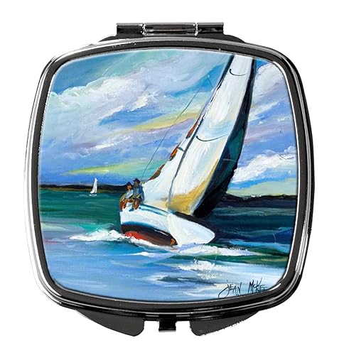 Caroline's Treasures JMK1232SCM Two and a Sailboat Compact Mirror Decorative Travel Makeup Mirror for Women Girls Gifts Pocket Makeup Mirror Folding Beauty & Personal Care Caroline's Treasures