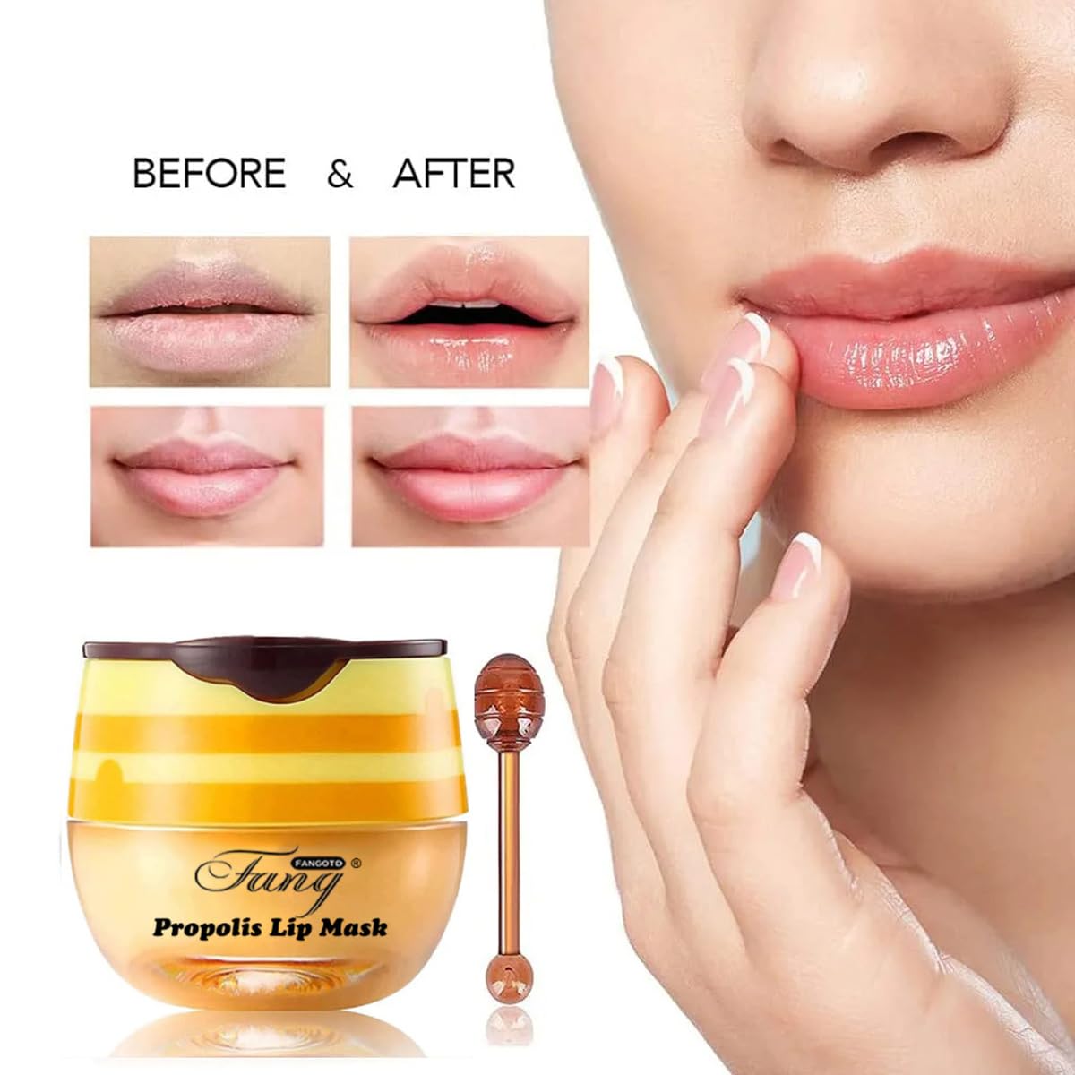 4 PCS Bee Lip Balm Honey Pot, Honey & Cherry & Mint & Strawberry Beauty and Personal Care WFWJ