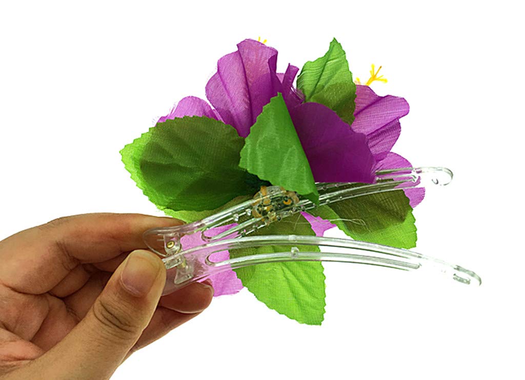 ALIMITOPIA Hawaiian Flower Hair Clip, 8pcs, Medium Size, Fabric Artificial Tropical Flower Hairpin Barrette, Hair Accessories for Luau Beach Party Beauty & Personal Care ALIMITOPIA