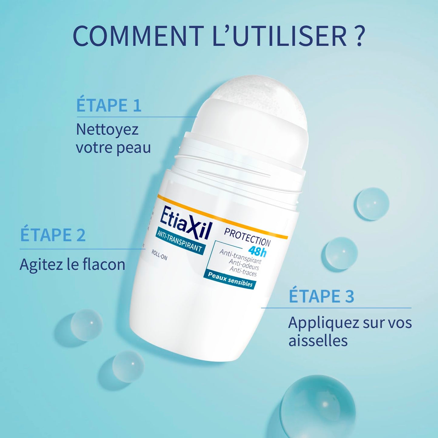 Etiaxil Anti-Perspirant Deodorant 48H Roll-on 2 x 50ml by Etiaxil Beauty and Personal Care Etiaxil