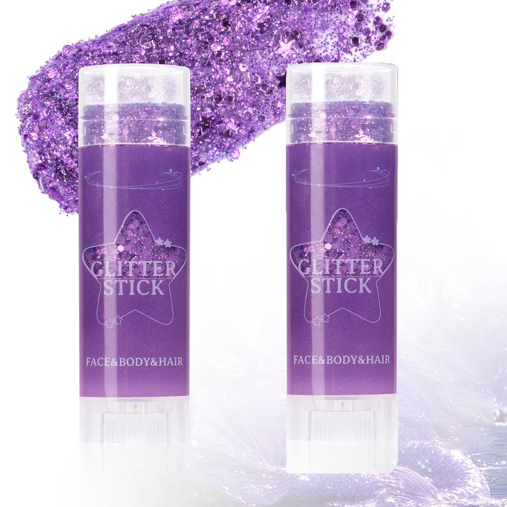 TAIKELOP 2 PCS Face Body Glitter, Face Glitter Body Gel Sequins Shimmer Liquid Eyeshadow, Hair Glitter Sparkles Chunky Face Glitter Gel for Girls Beauty & Personal Care TAIKELOP