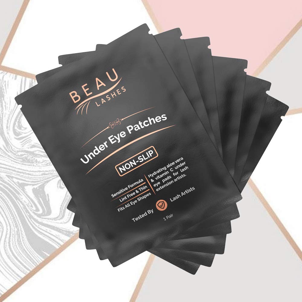 100 Pairs Under Eye Pads for Lash Extensions - Lint Free Hydrogel Eye Patches with Vitamin C & Moisturizing Aloe Vera for Eyelash Extension & Lash Beauty & Personal Care BEAU LASHES