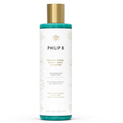 PHILIP B Nordic Wood Hair + Body Shampoo, 11.8 fl. oz. (350 ml) - Lathers Up Luxuriously, Conditions While Leaving You Feeling Cool& Invigorated, Beauty & Personal Care PHILIP B
