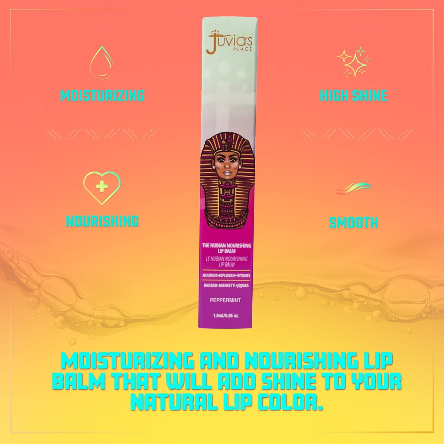 Juvia's Place The Nubian Nourishing Lip Balm | Peppermint - Moisturizing Lip Chap, Long-Lasting Hydration with Baobab, Manketti, Sunflower and Jojoba Beauty & Personal Care Juvia's Place