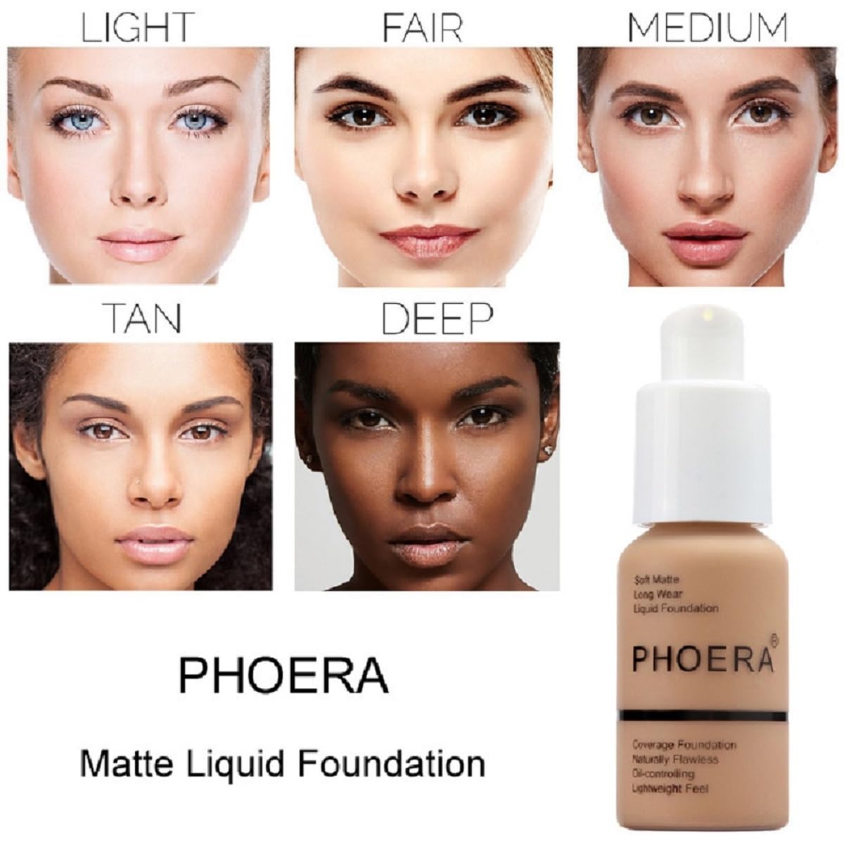 2 Pack PHOERA Foundation, Flawless Soft Matte 24HR Oil Control Full Coverage Foundation Makeup for Women.102 Nude-30ml Beauty and Personal Care Meifen