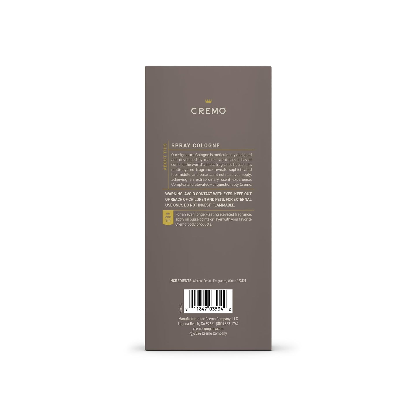 Cremo Cologne For Men - Vintage Suede Mens Cologne Spray, A Combination of White Moss, Rich Amber, and Smooth Suede, Multi-Layered Signature Men's Beauty & Personal Care Cremo