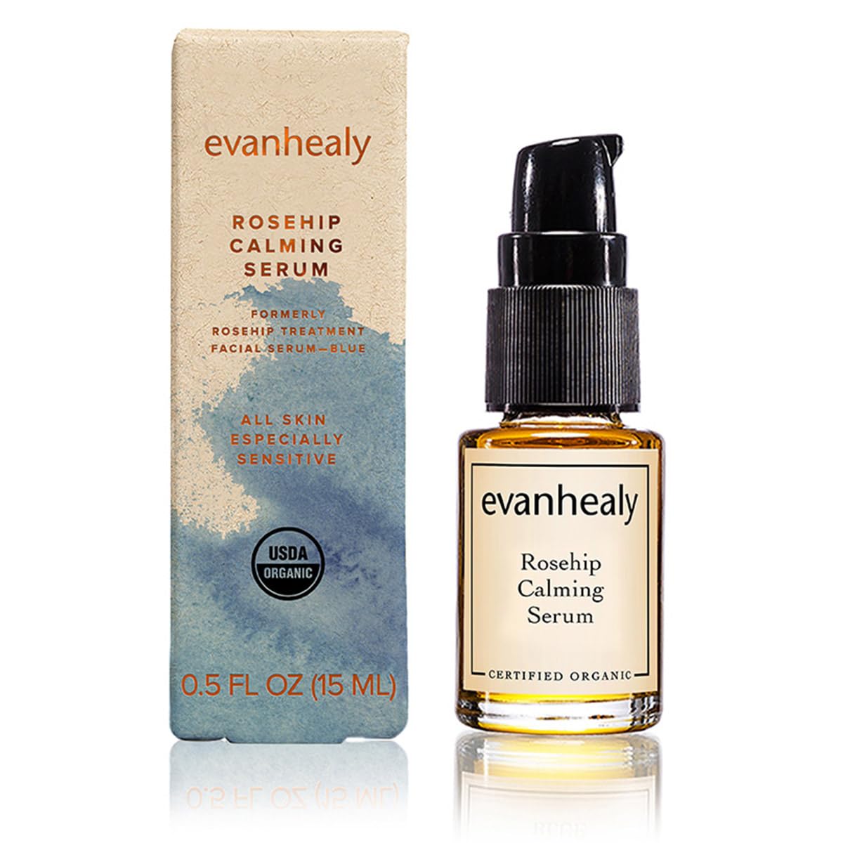 evanhealy Rosehip Calming Serum | Blue Skin Care Line with Organic Whole Essential Oils | Nurturing, Soothing Facial Oil Serum | Organic Facial Oil Beauty & Personal Care evanhealy