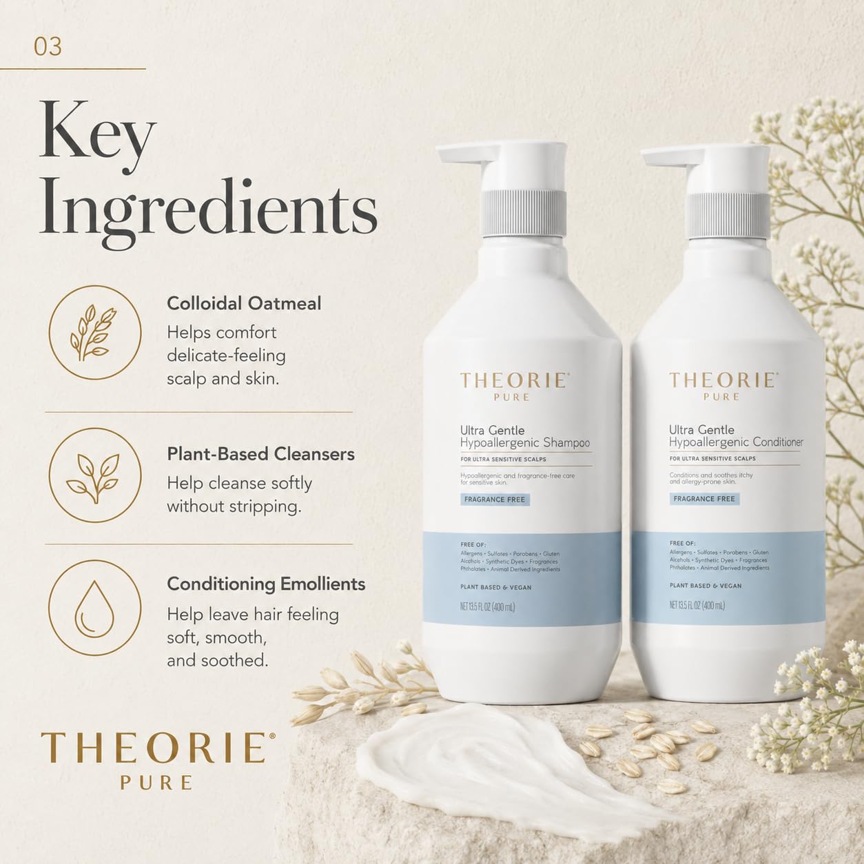 THEORIE 400 mL Shampoo & Conditioner Collection (THEORIE Sage Collection Hair Care Sets (Tea Tree & Ginger 400mL Shampoo & Conditioner Set)) Beauty & Personal Care Theorie