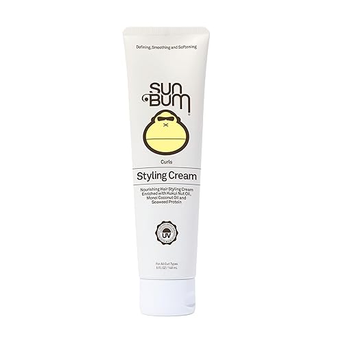 Sun Bum Curls and Waves Styling Cream - Lightweight Formula for Wavy and Curly Hair - Nourishing Kukui Nut and Coconut Oil - Frizz Free finish - Vegan Beauty & Personal Care Sun Bum