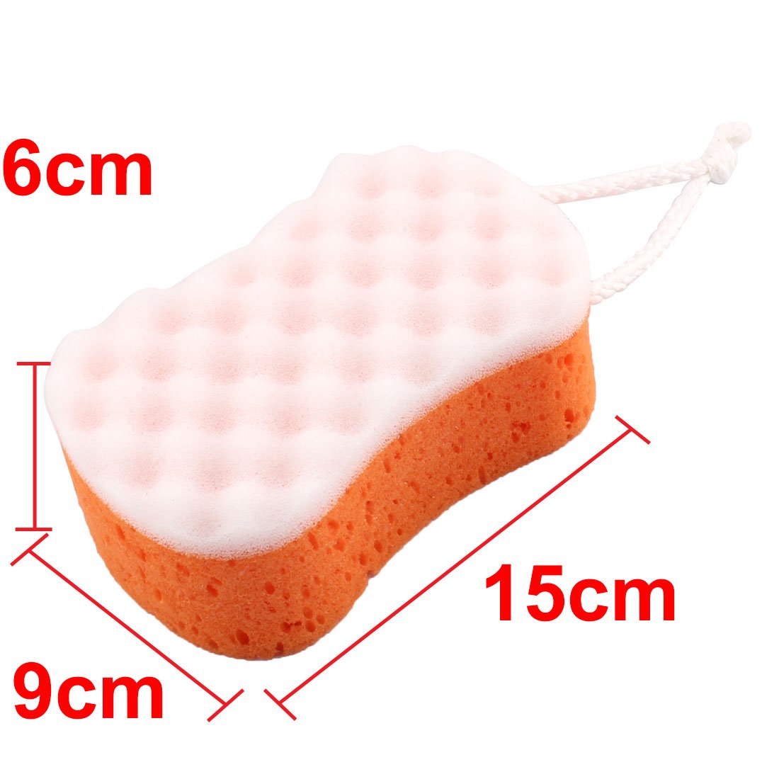 Ruilogod Sponge Home Bath Shower Rectangle Shaped Body Cleaning Pouf Scrubber Orange White (id: 89e e65 37c 6a4 9d8 Beauty and Personal Care Ruilogod