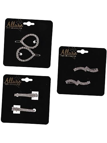 Allure Women's Glass Rhinestone Hair Salon Clips, 3-pack Beauty & Personal Care Allure Style Accessories