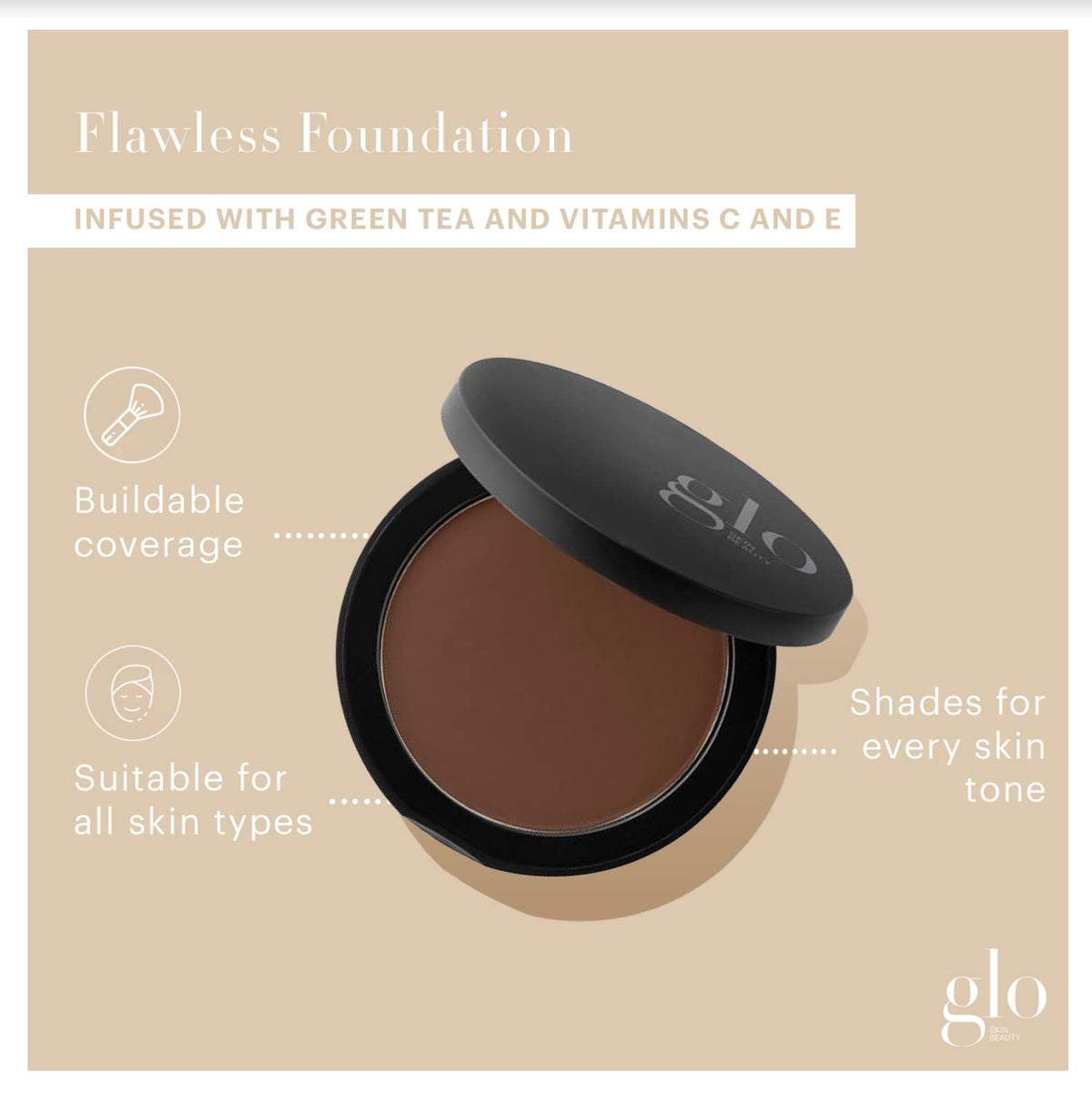Glo Skin Beauty Pressed Base Powder Foundation Makeup (Cocoa) - Flawless Coverage for a Radiant Natural, Second-Skin Finish Beauty & Personal Care Glo Skin Beauty