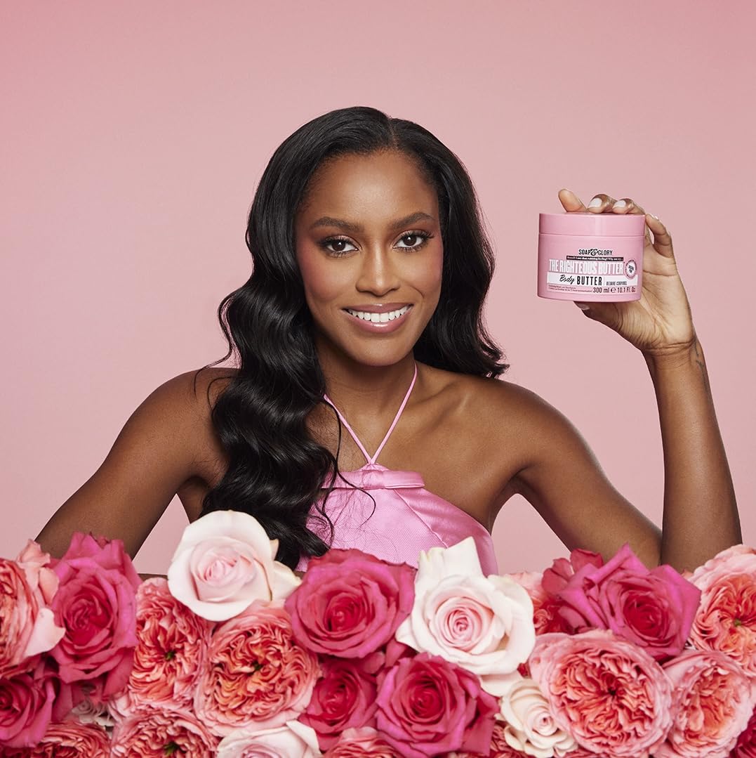 Soap & Glory The Righteous Body Butter - Hydrating Body Moisturizer for Dry Skin with Shea Butter, Vitamin E & Aloe Vera - Rich Lotion for Women Beauty & Personal Care Soap & Glory