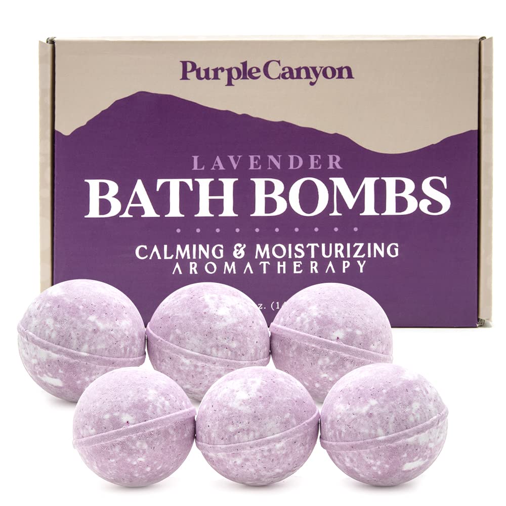 Purple Canyon Lavender Bath Bombs for Women - Relaxing, Natural Bath Bombs - Relaxing Self Care Gift Beauty and Personal Care PURPLE CANYON