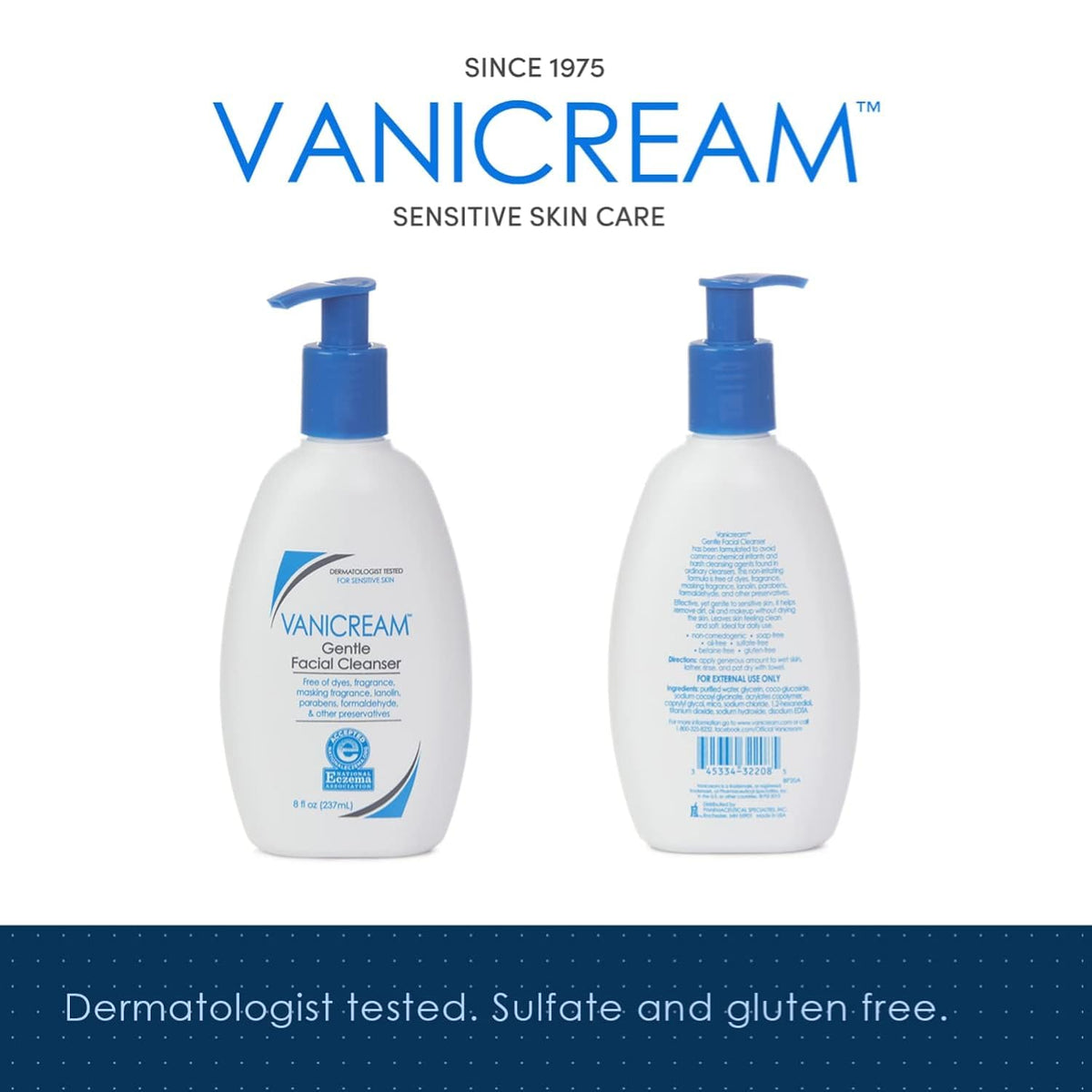 Vanicream Gentle Facial Cleanser, 8 Fl Oz (Pack of 2) Beauty & Personal Care Vanicream