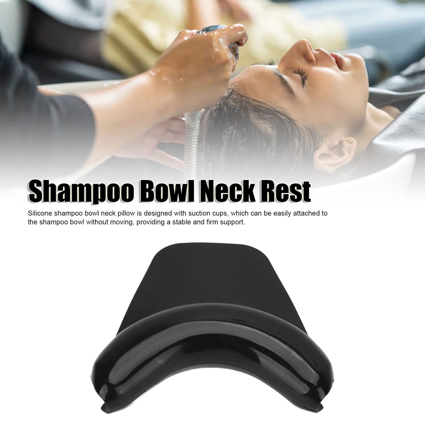 Shampoo Bowl Gel Neck Rest, Salon Spa Silicone Shampoo Bowl Hair Washing Pillow Basin Tool, Support Anti Slip Suction Cup Design for Home Salon Beauty and Personal Care Brrnoo