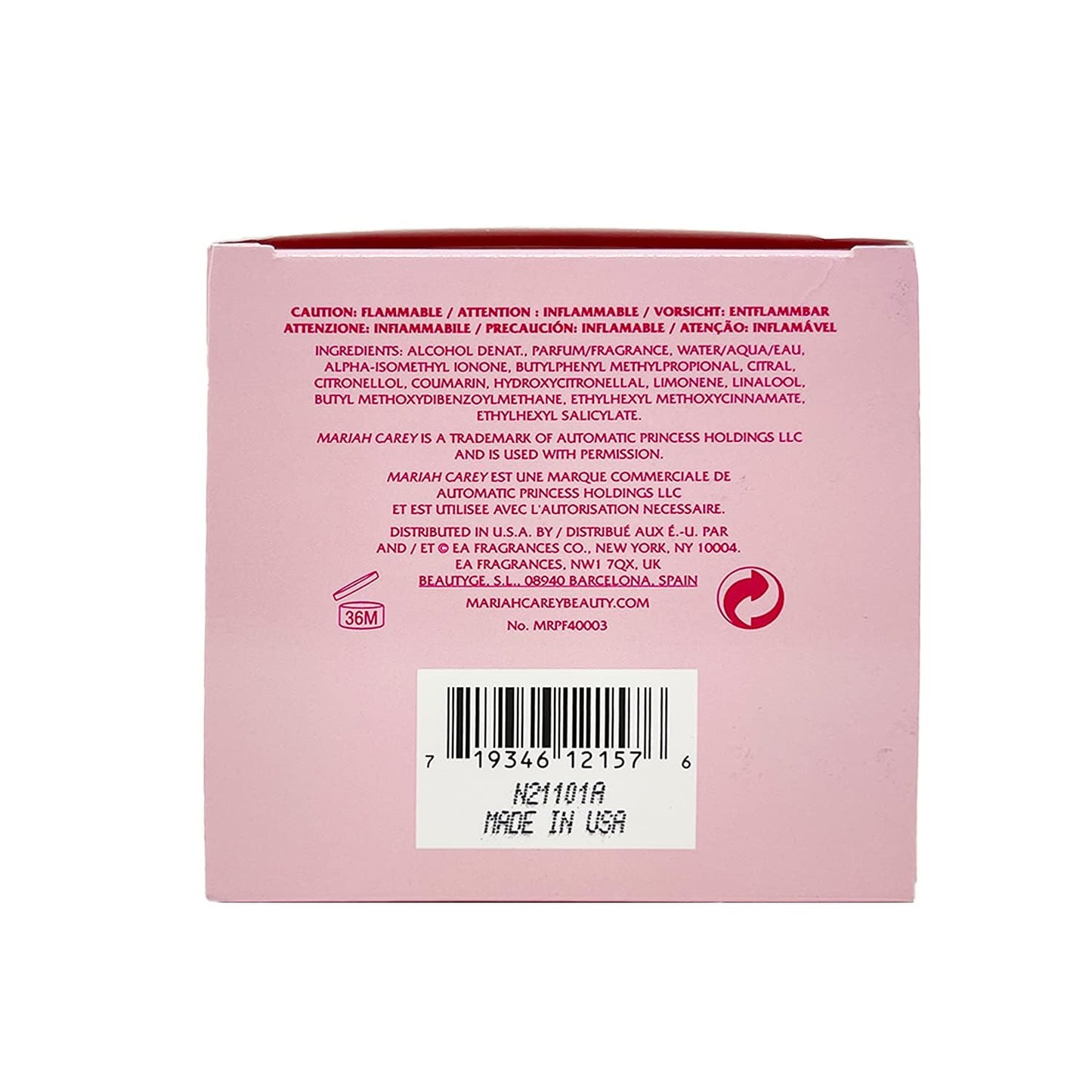 M Mariah Carey's Luscious Pink Edp Spray For Women 3.3 oz Beauty & Personal Care Mariah Carey