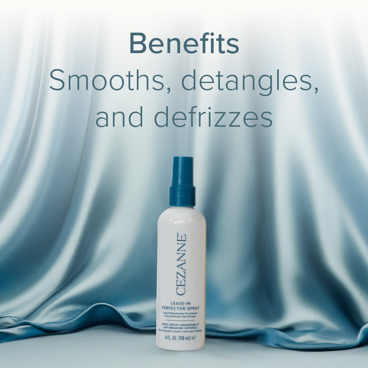 Cezanne Leave?In Perfector Spray - Detangling, Heat & Frizz Protection for All Hair Types - 4 fl oz