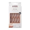 KISS Salon Acrylic Natural Nails, Clear Tip, Long, Ultra-Smooth Finish, DIY At-Home Manicure Kit with Pink Gel Nail Glue, Mini File, Manicure Stick Beauty & Personal Care KISS