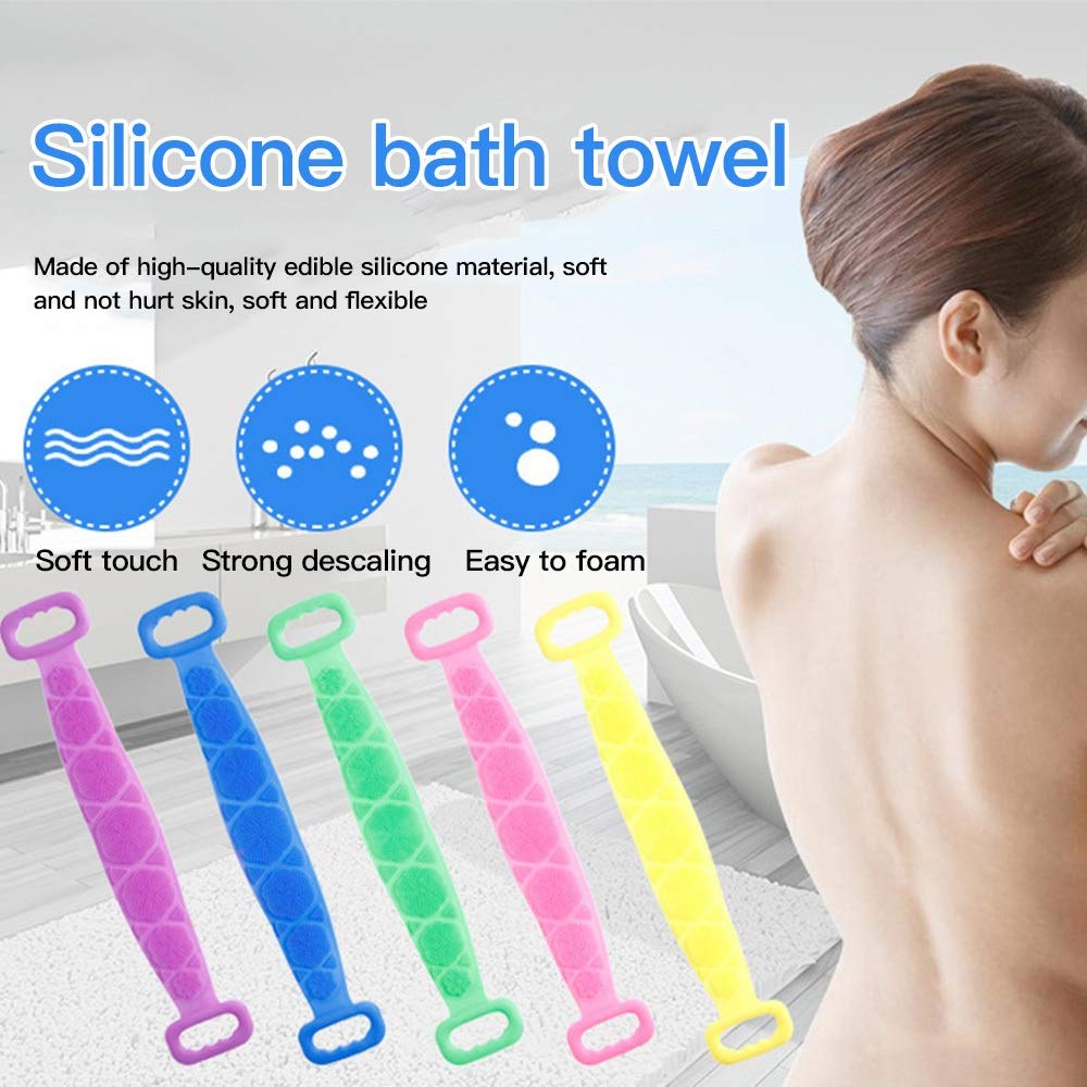 zxb-shop Exfoliating Towel for Body Silicone Gel Scrub Bath Brush Strips Massage Back Rubbing Bath Tape Artefact Rub the Ash Shower Towel Bath Tools Beauty and Personal Care zxb-shop