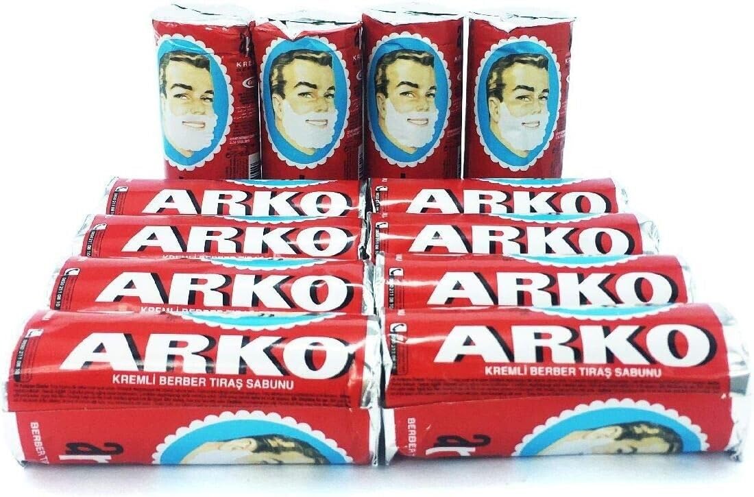 Arko Men Face Shaving Soap Stick, Sensitive skin shave cream, White, ( Pack Of 12 ) Beauty and Personal Care the shave factory