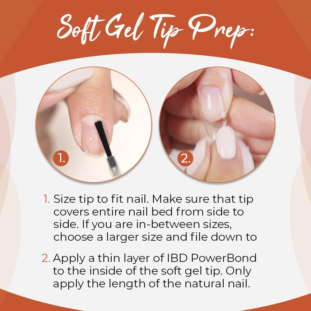 IBD Clear Soft Gel Nail Tips - Pre-Etched Short Almond Nail Tips for Strong Adhesion Acrylic Gel Extensions, Easy Press On DIY Nail Art, 504 Pcs, 12