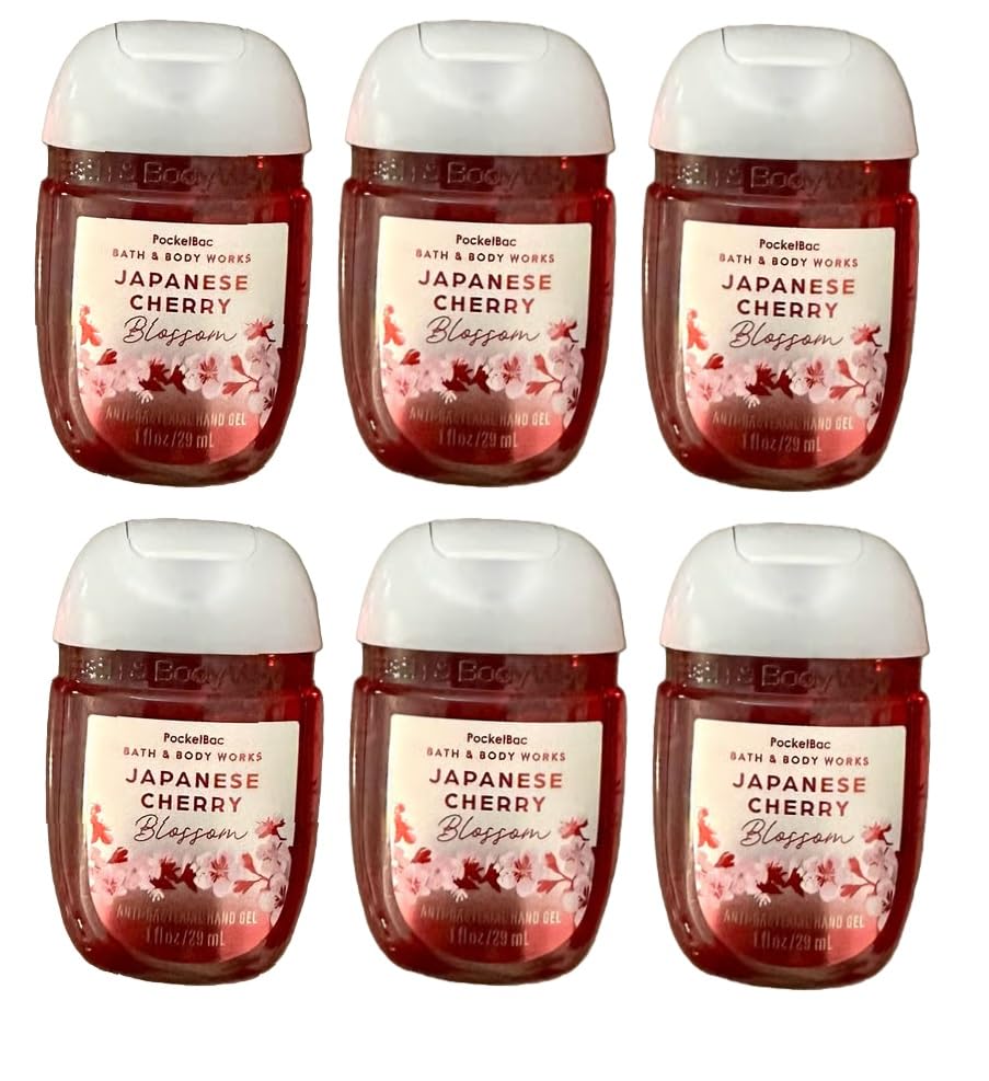 Bath and Body Works Classic and Seasonal Scents Pocketbac Hand Gel - Pack of 6-1 oz each (Japanese Cherry Blossom) Beauty & Personal Care Bath & Body Works