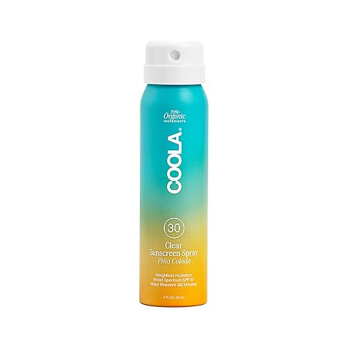COOLA Organic Sunscreen SPF 30 Sunblock Spray, Dermatologist Tested Skin Care for Daily Protection, Vegan and Gluten Free, Piña Colada, Travel Size, 2 Beauty & Personal Care Coola