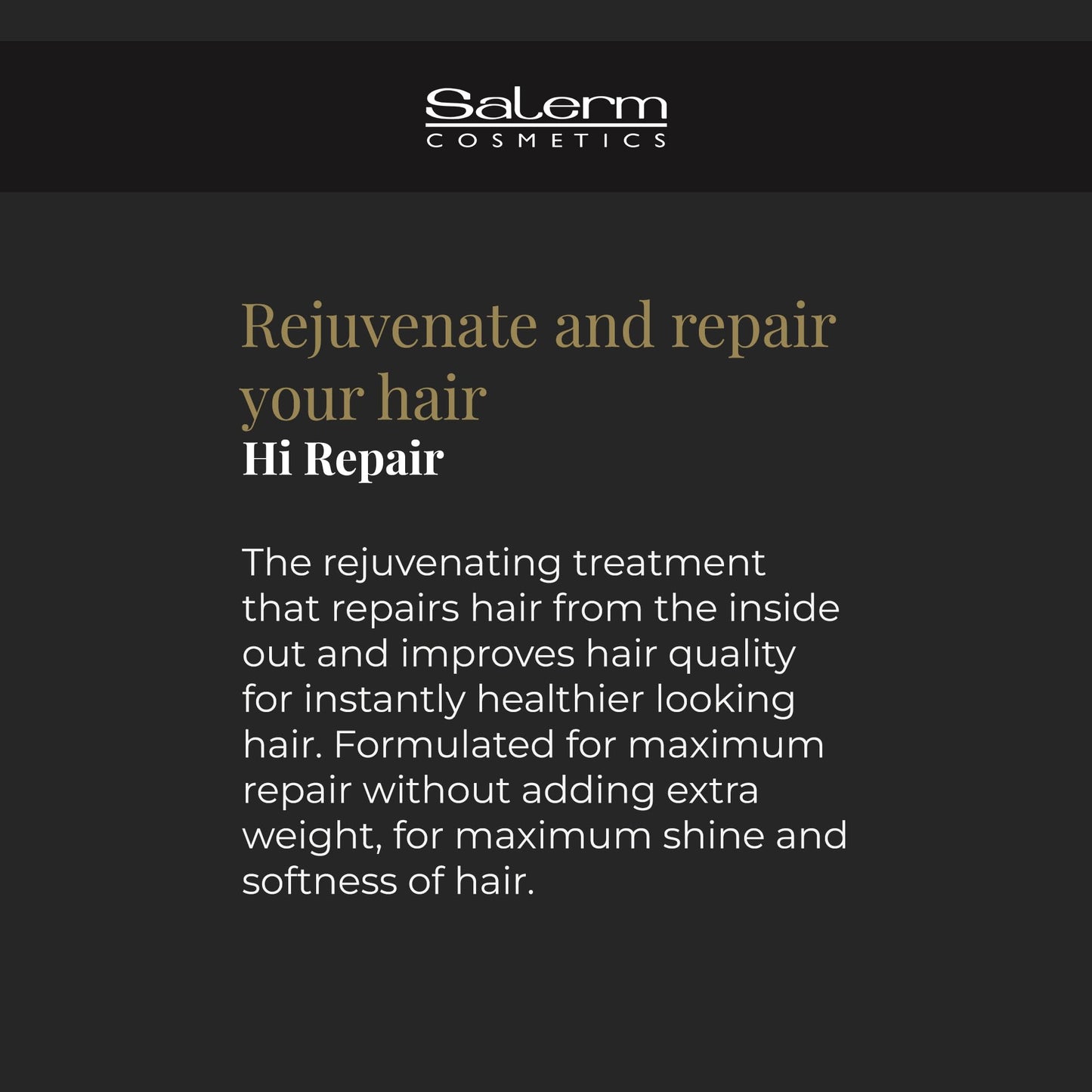 SALERM - Hair Repair Mask - Hi Repair Mask 02-1000 ml - Deeply Moisturizes Damaged Hair - Repairs and Rejuvenates - Shinier and Softer Hair Beauty & Personal Care SALERM