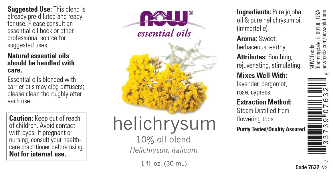 Helichrysum Oil 10% Blend Now Foods 1 fl oz Oil Pack of 2 Beauty & Personal Care NOW Foods
