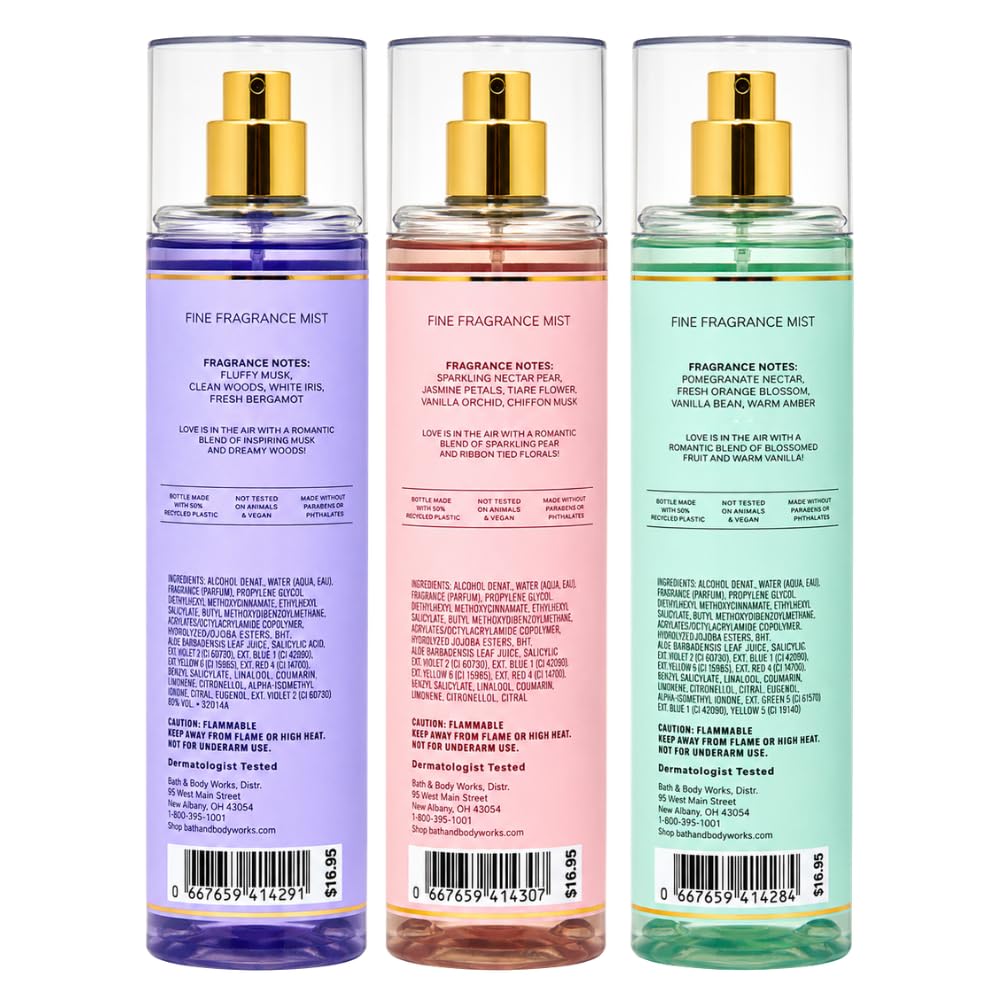 Bath & Body Works Fine Fragrance Mist 3-Piece Bundle - LOVELY DREAMER, PINK CHIFFON & FAIRYTALE - Women's Body Spray Gift Set, 8 fl oz Each